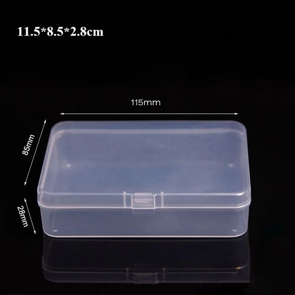 5 Sizse Square Storage Box Plastic Transparent Jewelry Beads Container Small Items Case Power Tools Holder