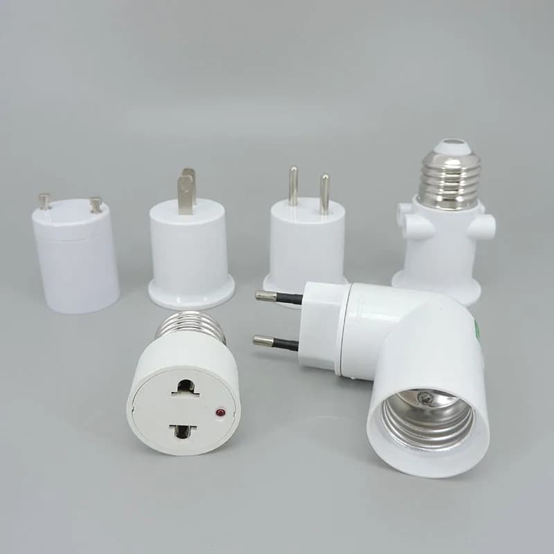 E27 GU24 EU US to E27 EU US type Plug LED light Bulb Base Power Socket Holder AC lamp Adapter Converter ON OFF Button Switch
