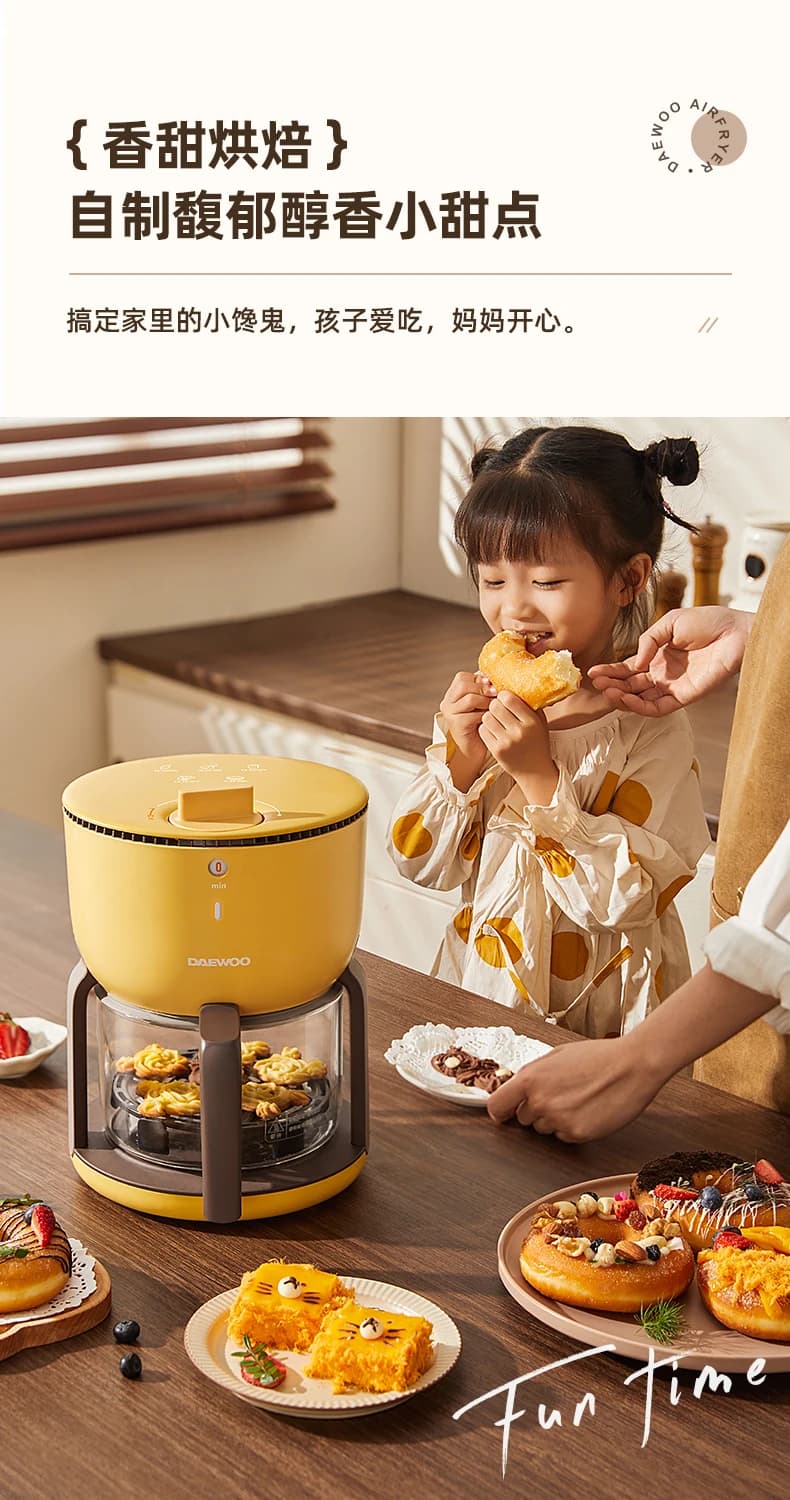 220V Smart Air Fryer 5 5L Capacity Healthy Oil Free Cooking Viewing Window LYH