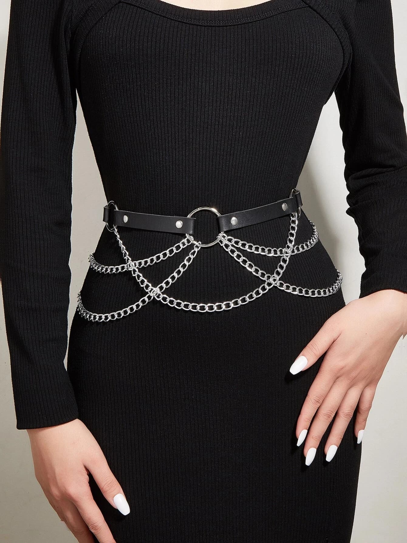 Cintura a Catena da Donna 2025: Stile Streetwear Gotico, Cinghie a Catena, Bustier, Cintura a Fascia, Accessorio Moda