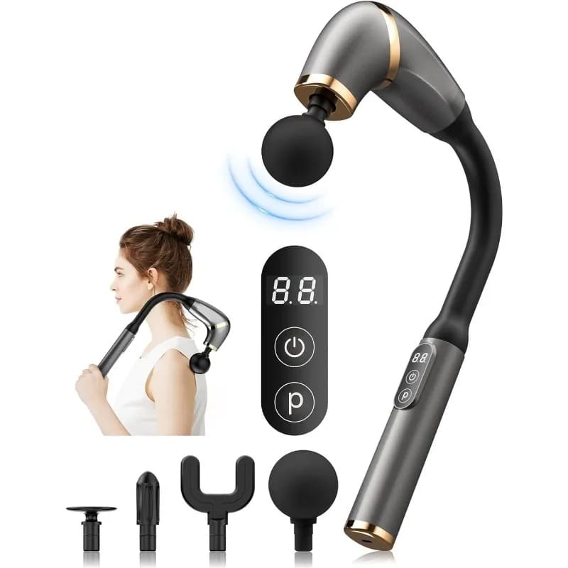 Massage gun with updated extended handle, back massager to relieve deep pain