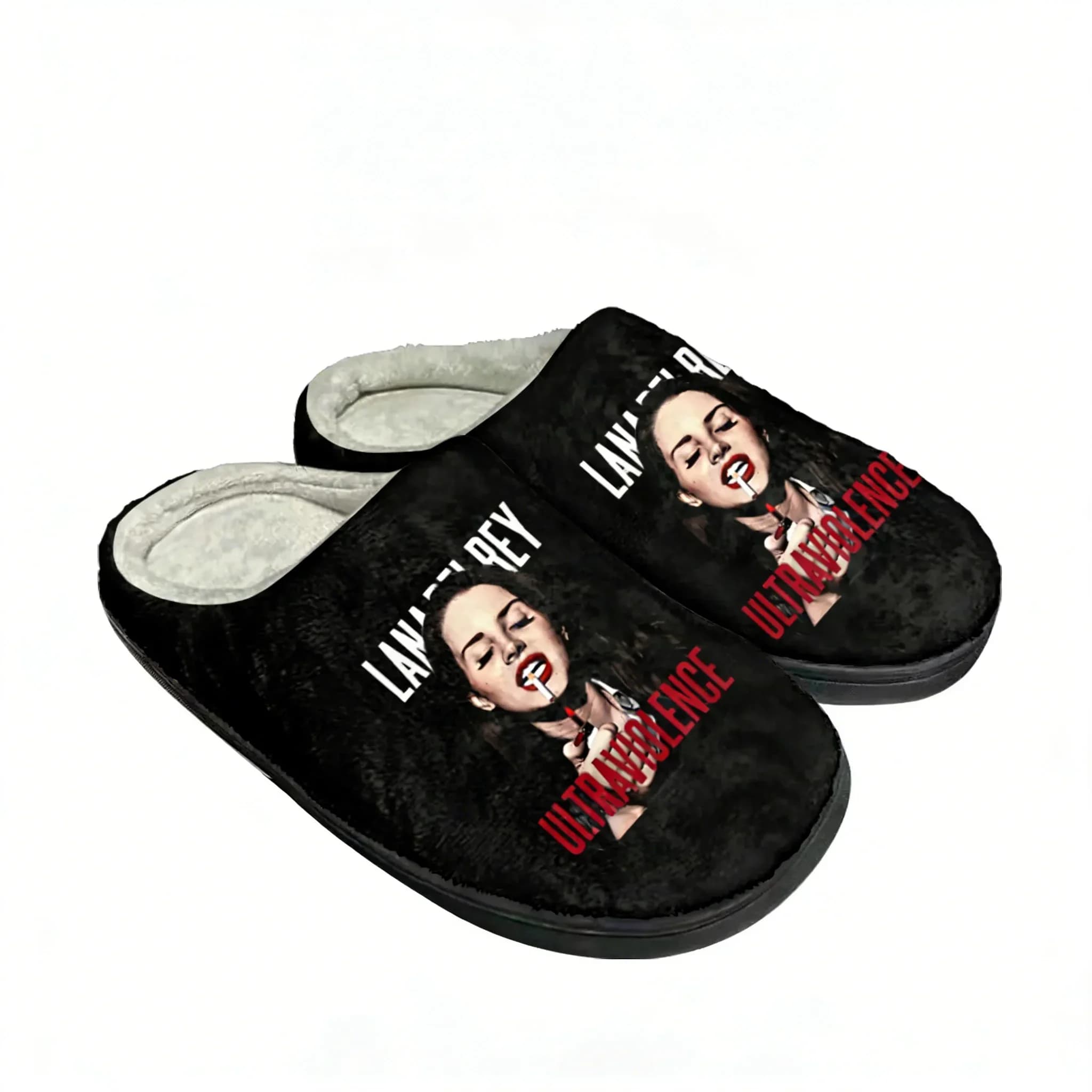 Lana Del Rey Singer Home Cotton Custom Slippers Mens Womens Plush Bedroom Casual Keep Warm Shoes Thermal Slipper