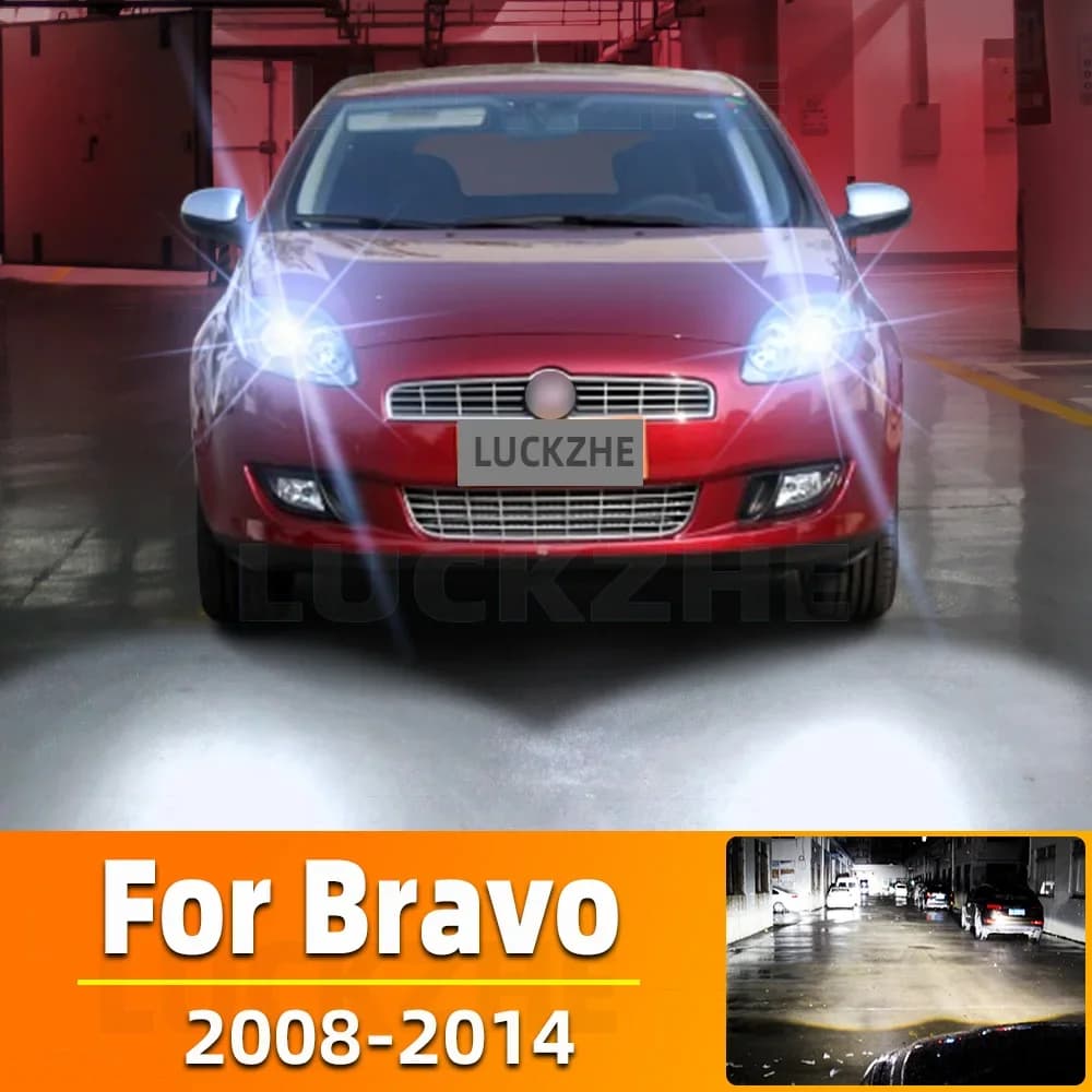 2x H1 Led Light Canbus Bulb Car Headlight High Power Auto Fog Diode Moto Driving Running Lamp 100W For Fiat Bravo 2 2008~2014