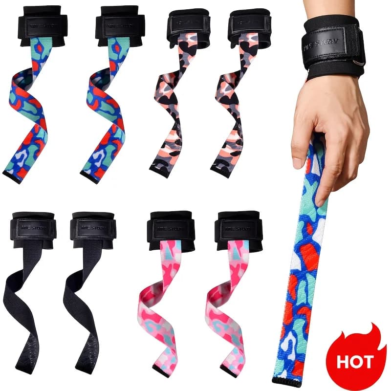 Cinghie per sollevamento pesi da 2 pezzi, cinturini da polso da 42 cm per sollevamento pesi, cinghie imbottite per sollevamento pesi in neoprene da palestra con impugnature in silicone antiscivolo