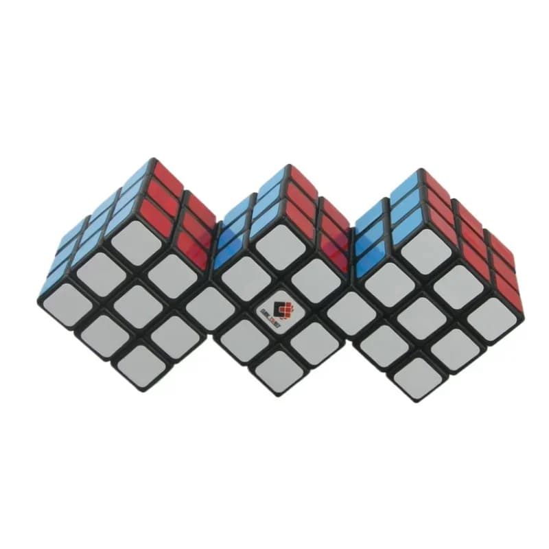 Tre cubi insieme Cubo fasciatoTwist Triplo 3x3 Cubo magico congiunto Gioco di puzzle Giocattoli Adesivi neri senza adesivo