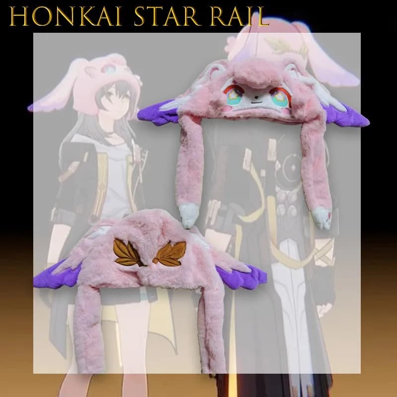 ‌ Cappello in Peluche Mimi Honkai Star Rail, Accessorio Anime Kawaii, Morbido e Carino, per Uso Quotidiano e Feste Cosplay