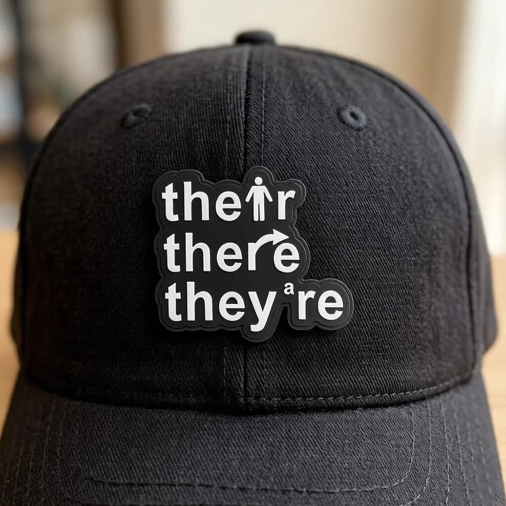 "THEIR THERE THEY ARE" Metal Badge Creative Funny Enamel Brooch Badge for Friend Gift Backpack Clothing Hat Accessories