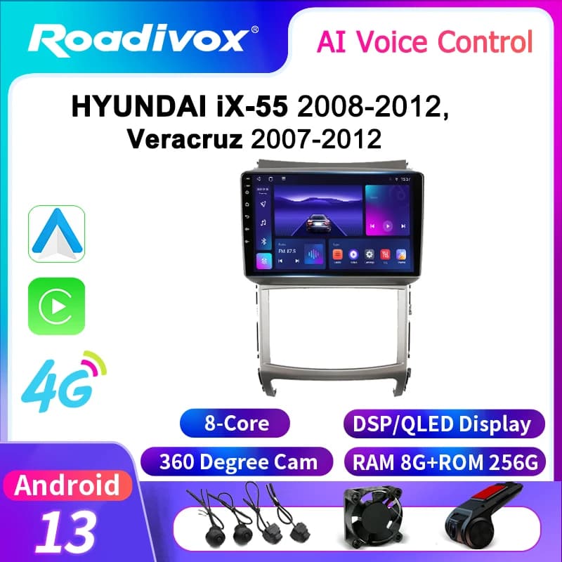 roadivox Android car radio for HYUNDAI iX-55 2008 2012 Veracruz 2007 2012 stereo GPS Navigation video Multimedia Player