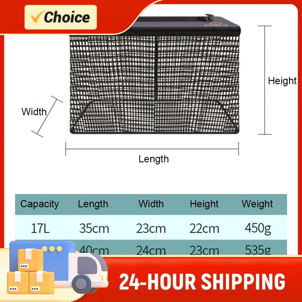 17L/22L/29L Fish Guard Net Quick Drying Multifunction Bucket Outdoor Fishing Tackle Gear Fishing Bait Storage Case