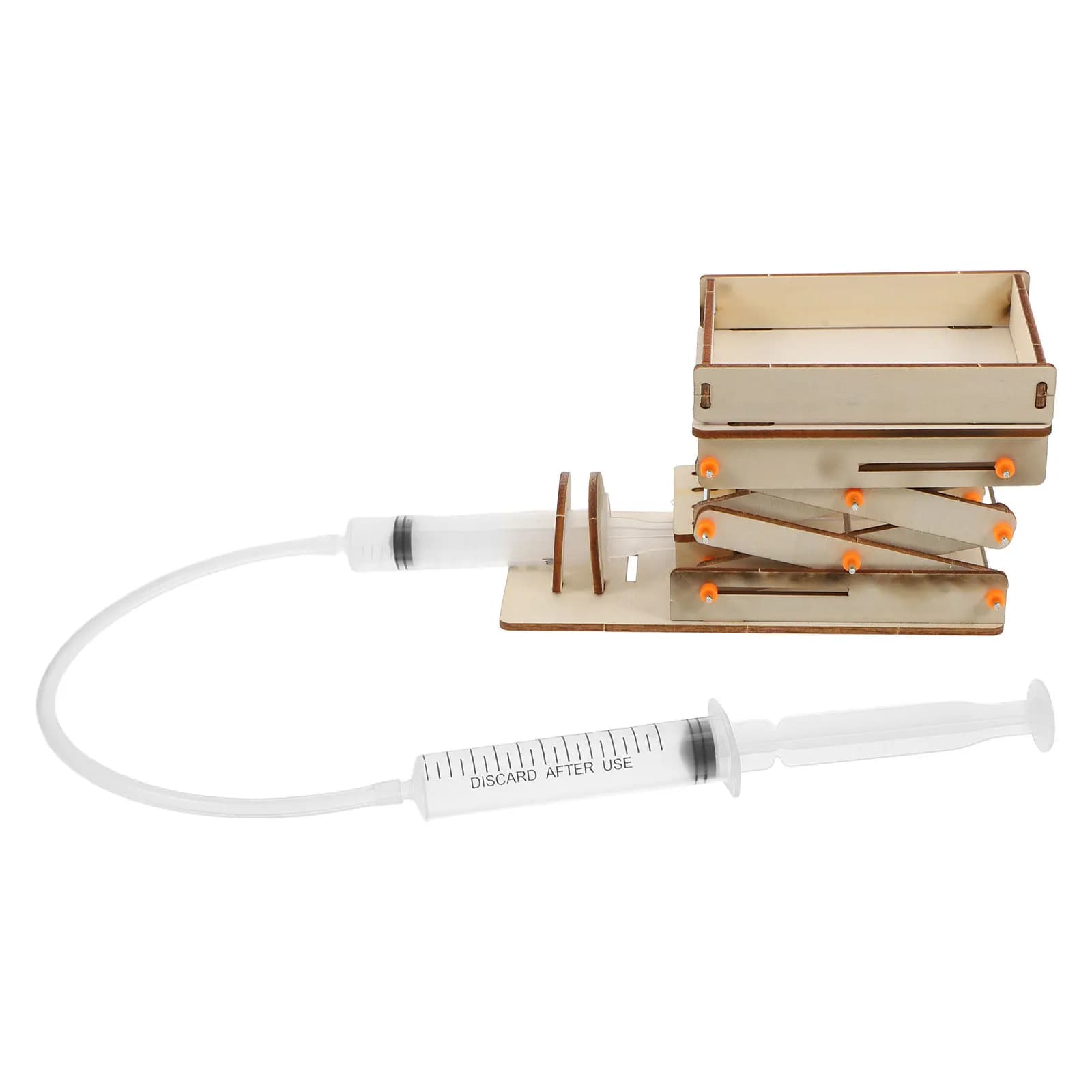 Kit Scientifico Educativo Fai-da-te Piattaforma di Sollevamento Idraulica per Bambini, Apprendimento Pratico, Altezza Regolabile, Cavalletto da Laboratorio STEM
