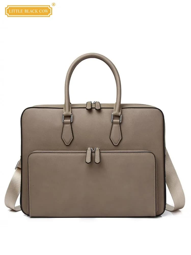 New Men Fashion Business Work Totes Handbag Cowhide Genuine Leather Shoulder Bag Large Capacity Satchels Briefcase Crossbody Bag