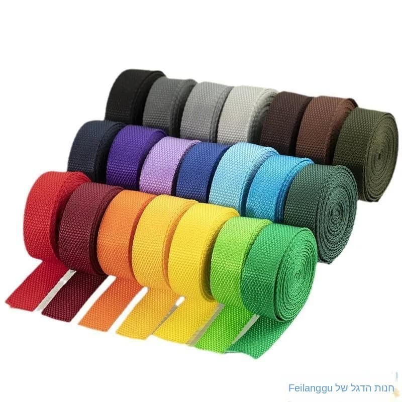 Cinghia in nylon intrecciato per zaino, borsa scolastica, cinghia piatta fatta a mano con perline in PP, 25 cm, accessori fai da te per cucito domestico, nastro