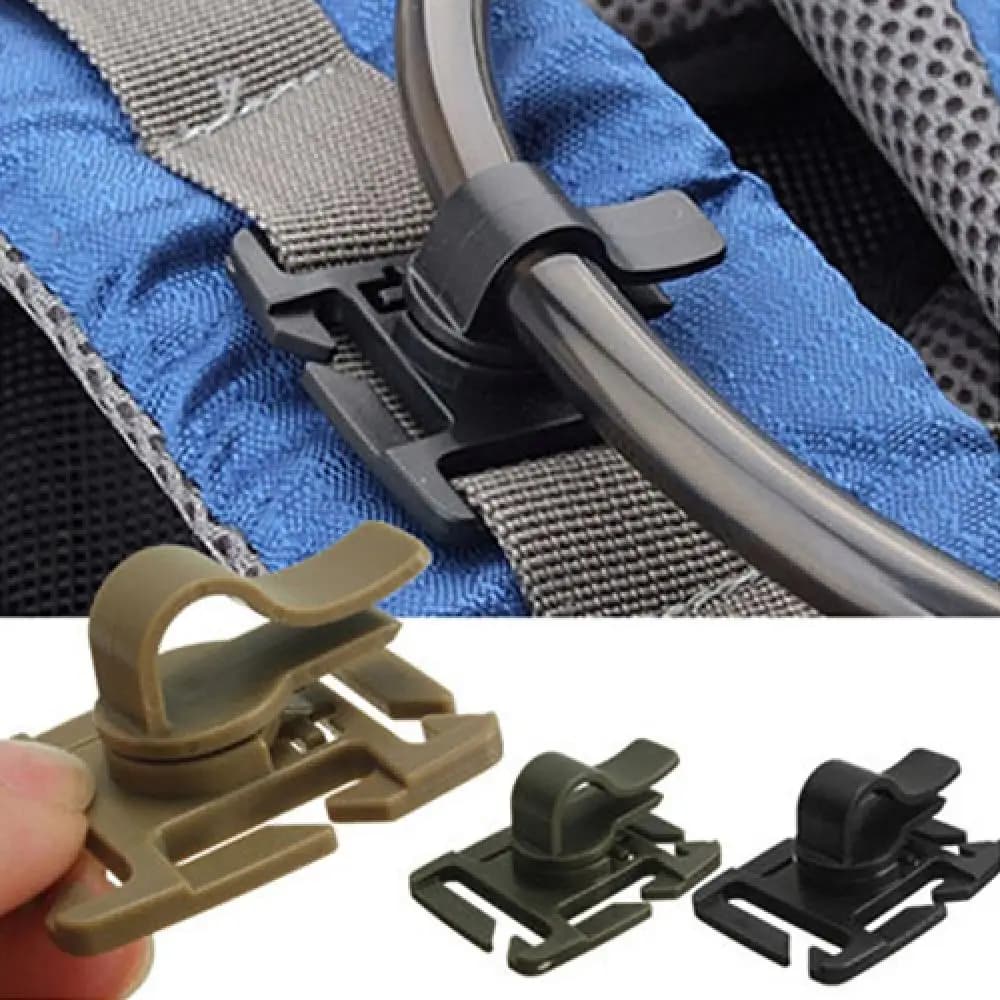 2 Pieces Water Pipe Clip, Camping Backpack Clamp, Hiking, Moisturizing Bag, Drinking Tube Clip for Open Activity