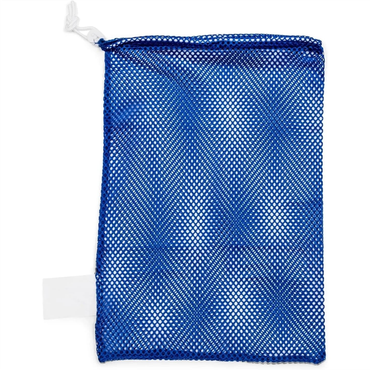 Borsa per attrezzature in rete di nylon con chiusura a coulisse e targhetta identificativa – Sacca portaoggetti resistente e traspirante per palloni, attrezzatura da nuoto, biancheria