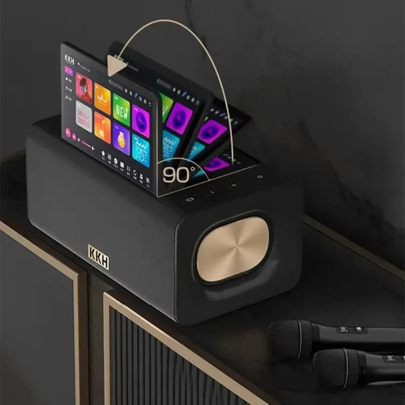 Sistema Karaoke Professionale Portatile con Schermo da 10.1 Pollici, per Intrattenimento Domestico e all'Aperto, con 2 Microfoni Wireless