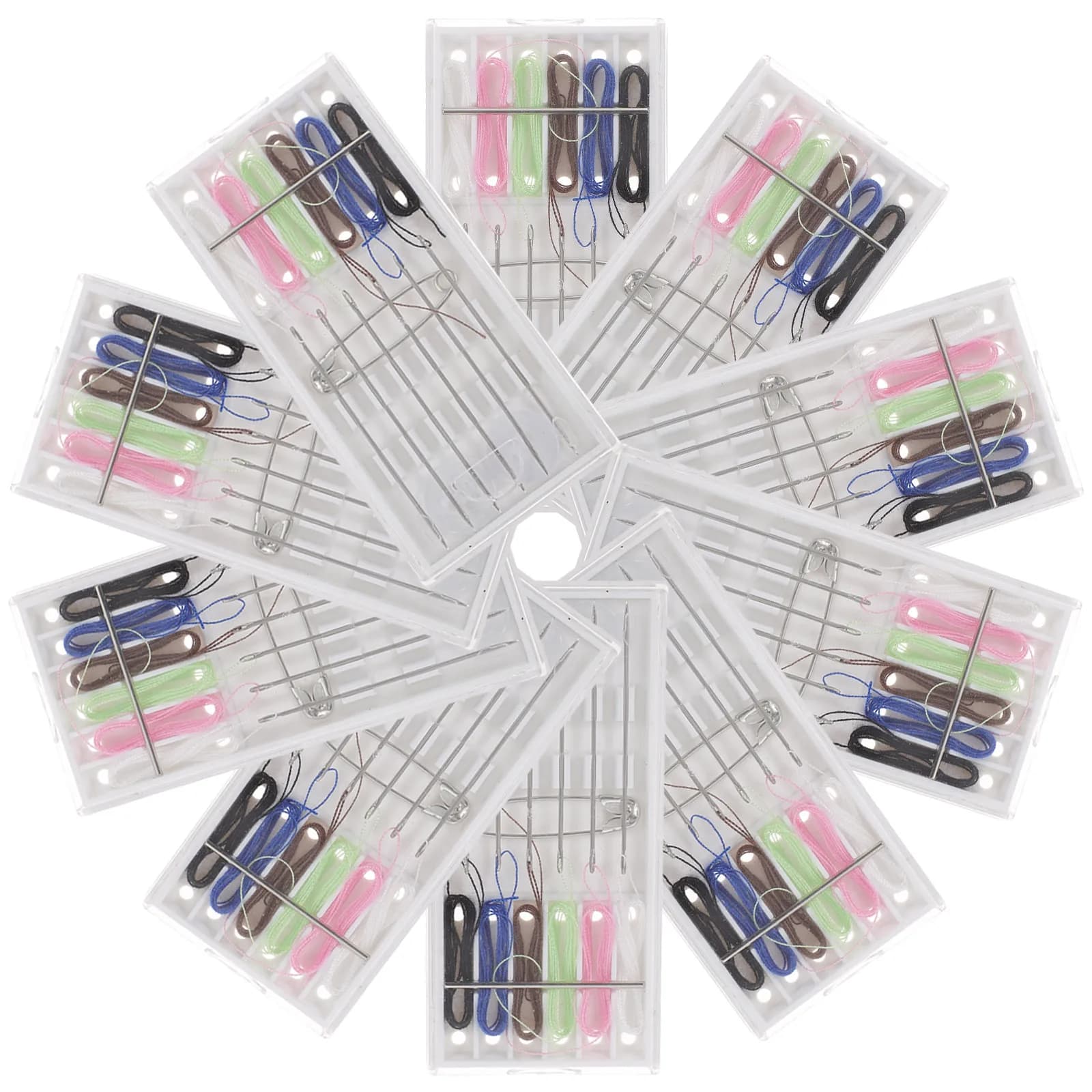 Kit da Cucito Portatile 10 Pezzi, Set di Aghi e Fili Multifunzionale per Casa, Hotel, Ricamo, Punto Croce, Quilting