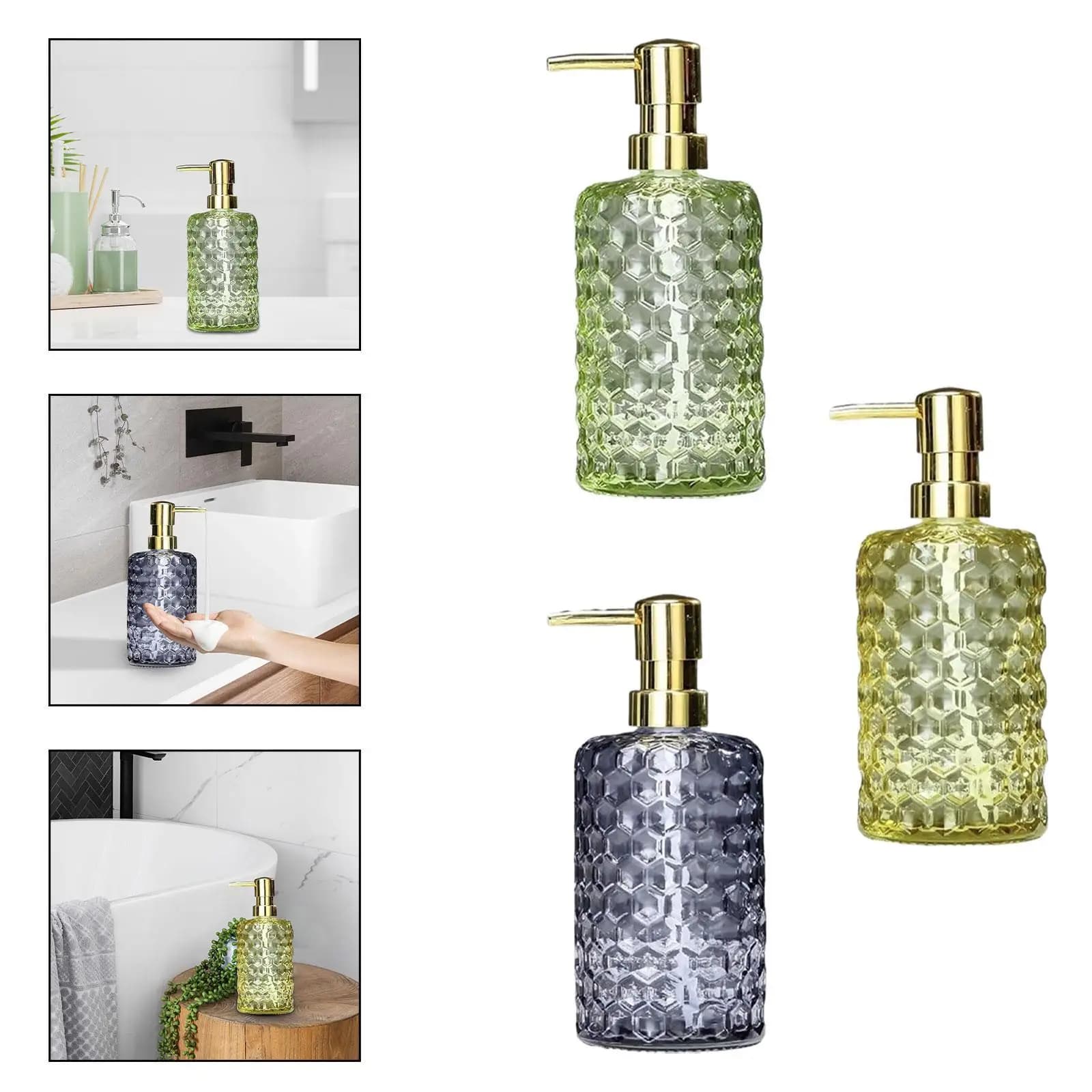 Glass Soap Dispenser Stylish Liquid Dispenser Pump for Home Hotel Countertop