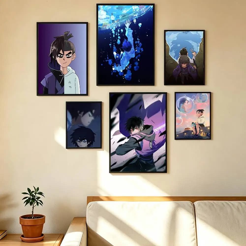 Hot Cartoon Scissor Seven-Seven Poster High Quality Dorm Living Room Aesthetic Wall Decoration Painting Stickers Gift