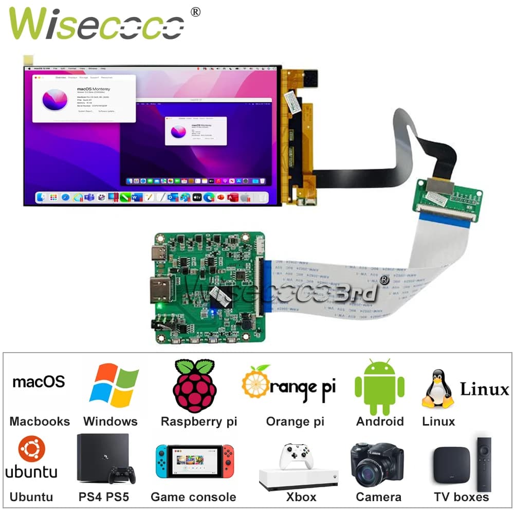 Display LCD IPS da 6.3 pollici 2K 2560x1440 per macbook Windows Raspberry Pi Orange Pi Linux Android TV Display Console di gioco PS5