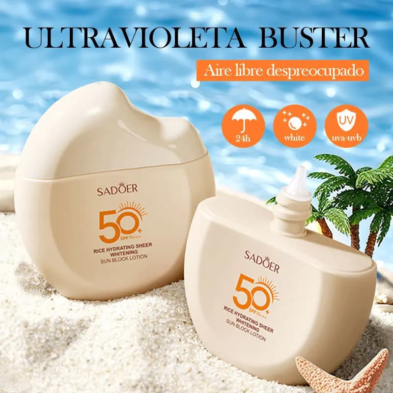 SADOER Riso Crema idratante trasparente sbiancante Crema solare Protezione UV Rende l'invecchiamento della pelle