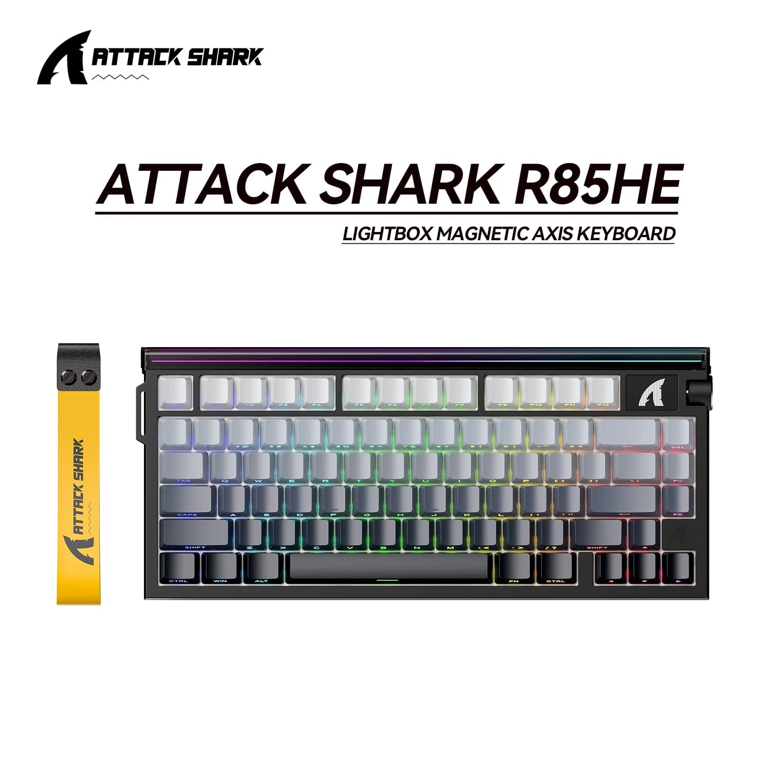 ATTACK SHARK R85 HE Tastiera magnetica cablata da 8 KHz, precisione RT da 0,005 mm, supporto RT/Snap Tap/DKS/MT/TGL, con lightbox personalizzato