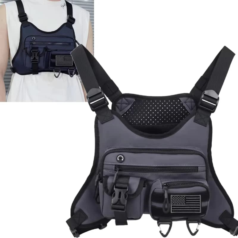 Borsa sportiva da petto leggera da viaggio per esterni, pacchetto anteriore, corsa, ciclismo, jogging, gilet da allenamento, borse da uomo, gilet da moto