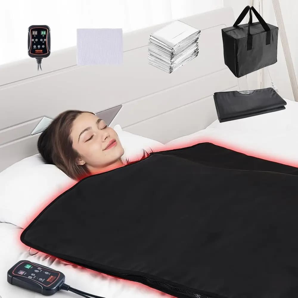Coperta Sauna o per Disintossicazione, Sauna a Infrarossi Portatile o per Casa, Borsa Sauna con Pietre Terapeutiche e Riscaldamento in Fibra di Carbonio, 1-6 Livelli A