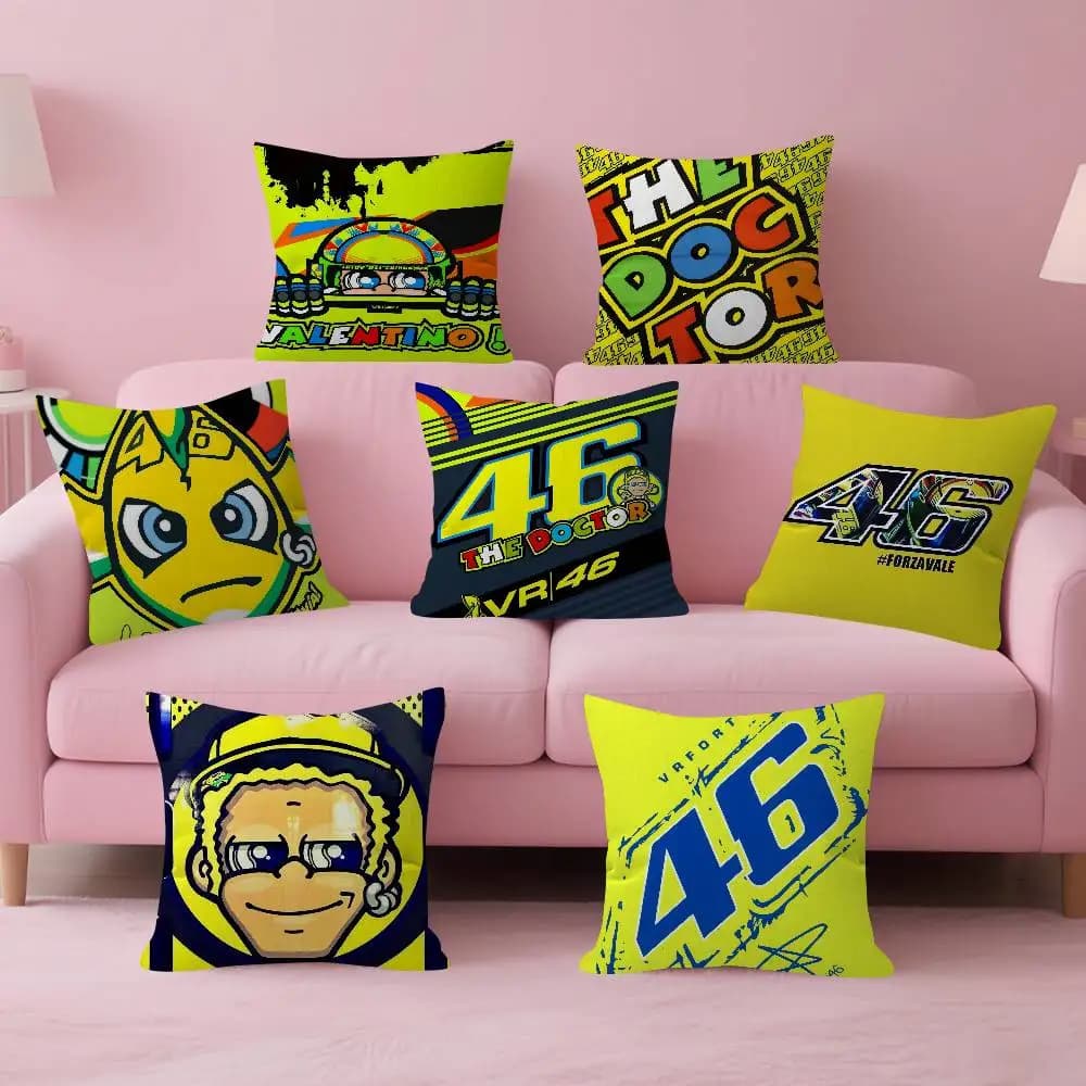 V-Valentino Moto Gp R-Rossi 46 Fodera per cuscino, federa, rivestimento per divano, cuscino decorativo per la casa