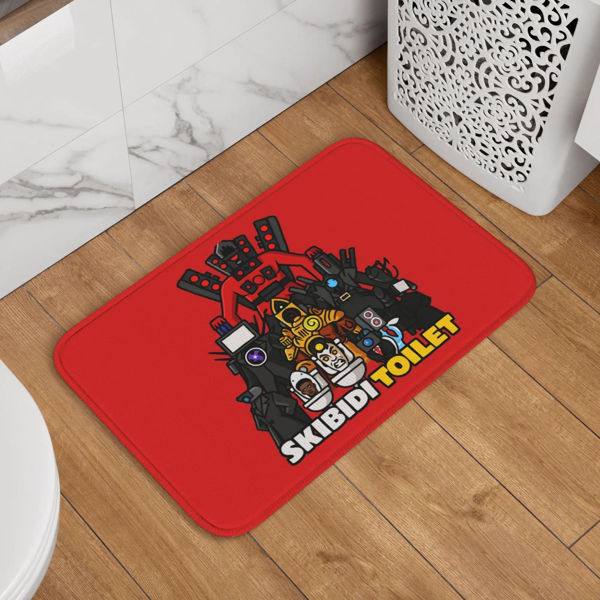 Tappetino Personalizzato Titan Speakerman Skibidi Toilet Antiscivolo per Ingresso, Bagno, Cucina, Porta, Pavimento, Garage