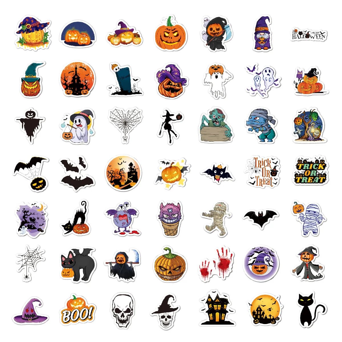 Adesivi Olografici Laser 2026 per Halloween, Impermeabili in Vinile per Valigie e Bottiglie d'Acqua, Decorazioni per Feste di Halloween