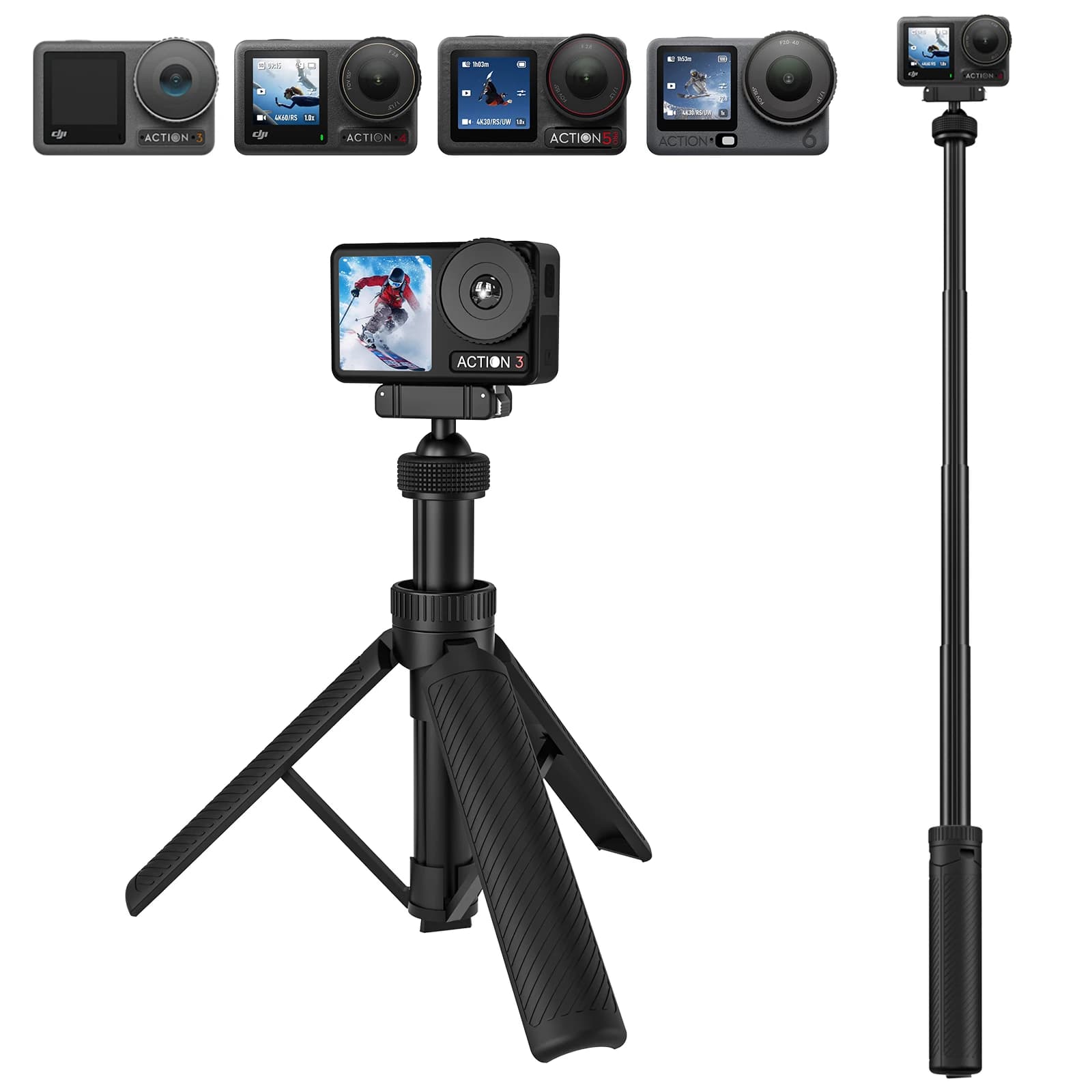 Treppiede a sgancio rapido Medalight 615mm Bastone selfie portatile regolabile per DJI Action 6 5 4 3 2 1 Accessori per action camera