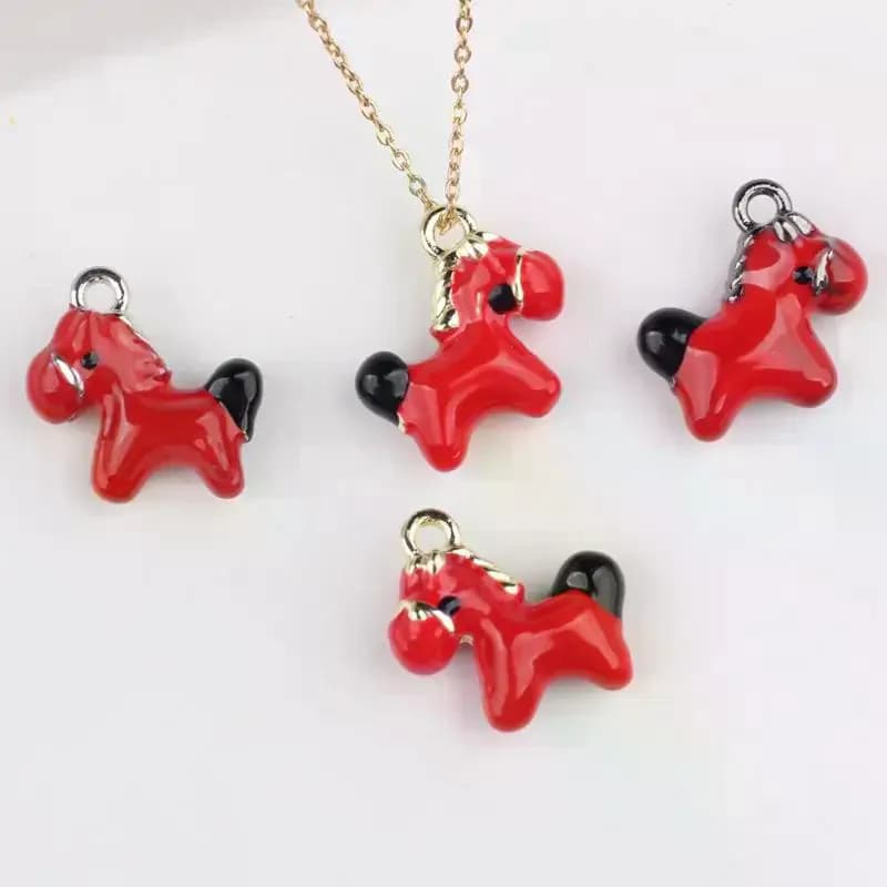 Set di 2 pendenti a forma di cavallo in lega di zinco per accessori di gioielli fatti a mano, ideali per collane, bracciali, orecchini
