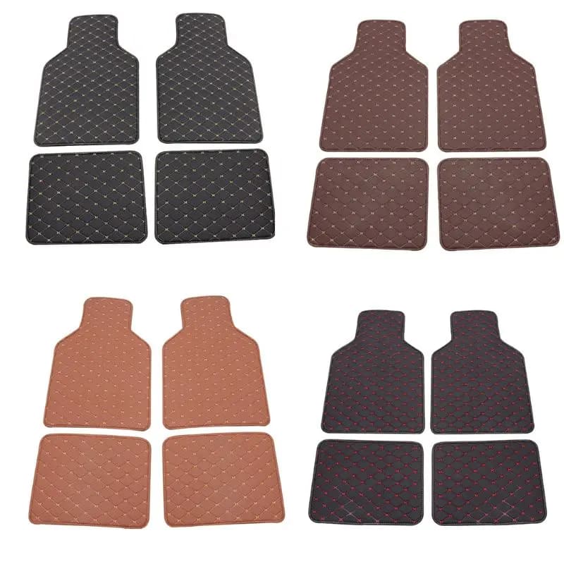 Tappetino per interni auto antiusura da 4 pezzi tappetini antiscivolo per auto in pelle PU