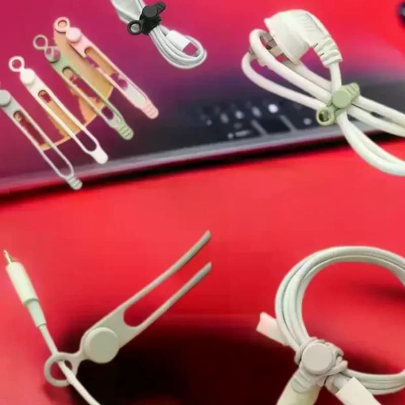 Cinghie per organizer per cavi, Fascette per cavi in silicone, Fascette per cavi riutilizzabili, Accessori per cavi da viaggio, Organizzatori per cavi elastici