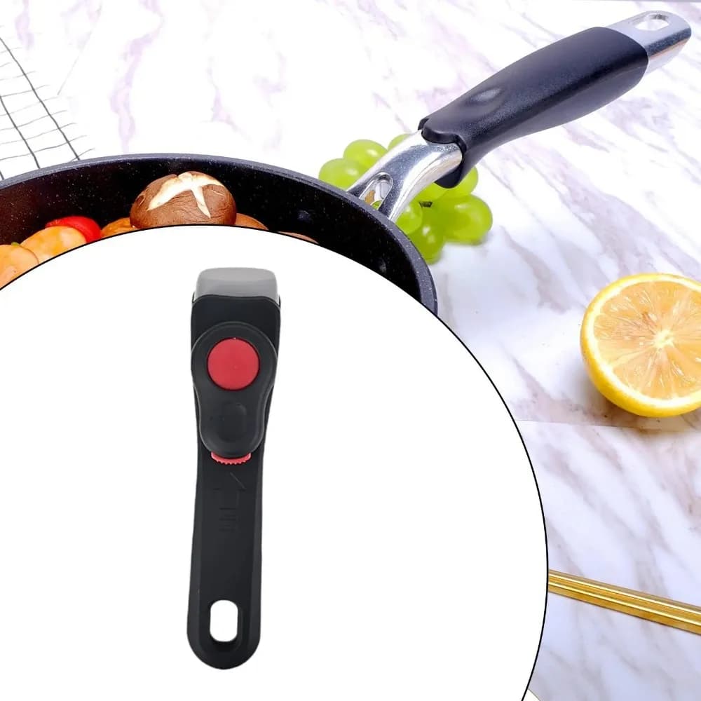 Manico per padella rimovibile e staccabile, anti-scottatura, stile pomello, clip di ricambio ergonomica per pentola