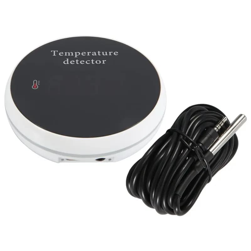AS94-Tuya Smart Home Wifi Temperature Sensor Wire Digital Smartlife Thermometer Room Water Pool Thermostat Alarm EU Plug