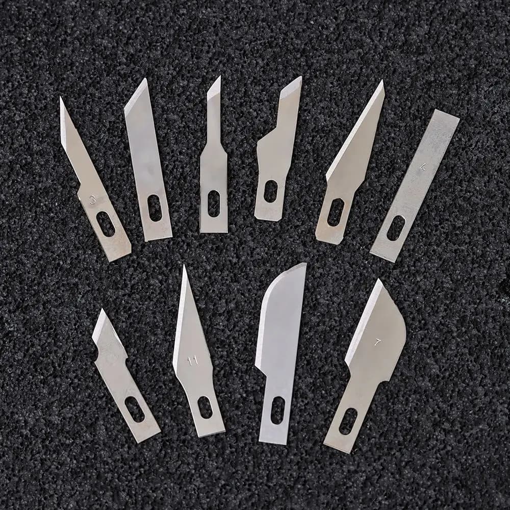 5pcs/set Metal Hand Tools Engraving Scalpel Knife Parts PCB Repair 10pcs Blades Cutter Craft Knives
