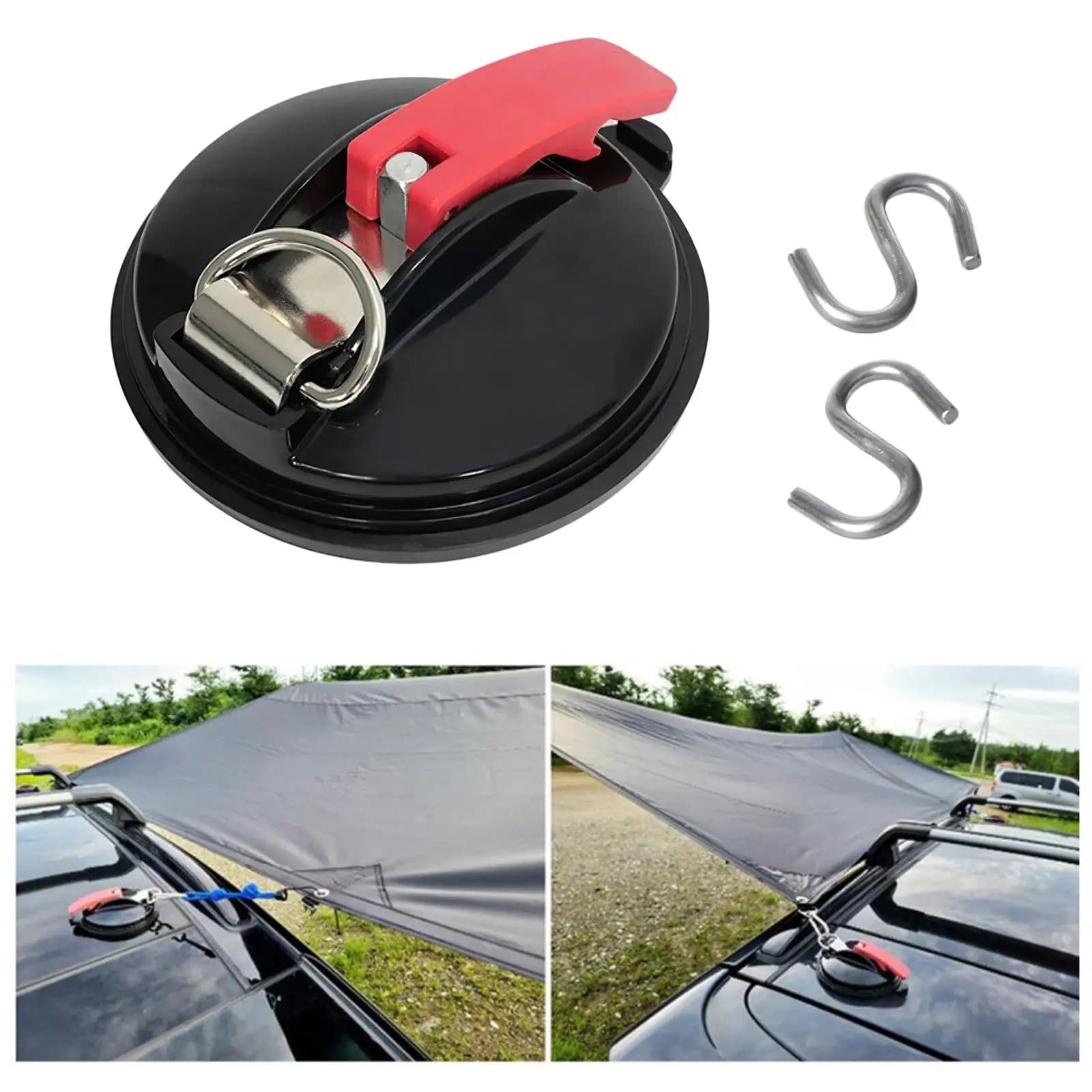 Multi‑Function Car Mount Tents with Powerful Suction Cup Anchor & S‑Hook