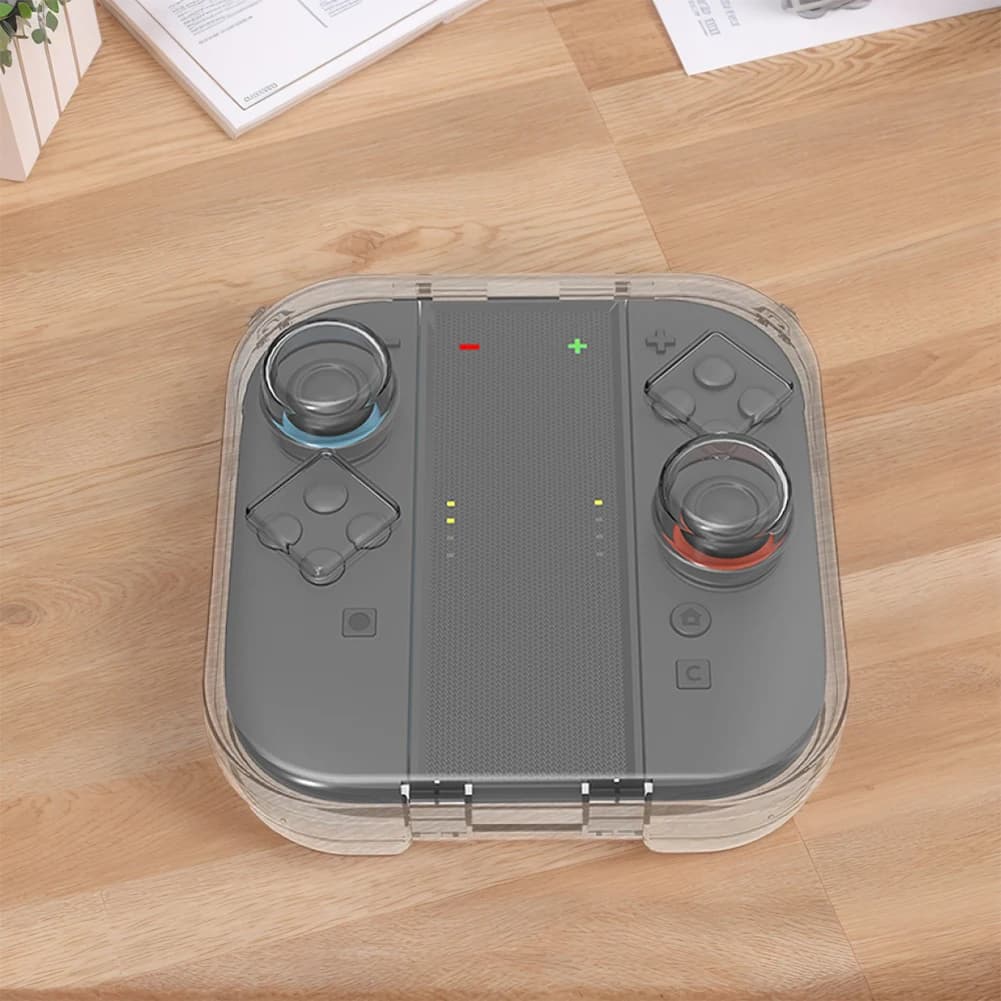 Scatola portaoggetti trasparente con slot per carte da gioco Custodia protettiva trasparente per Nintendo Switch2 Joy-Con