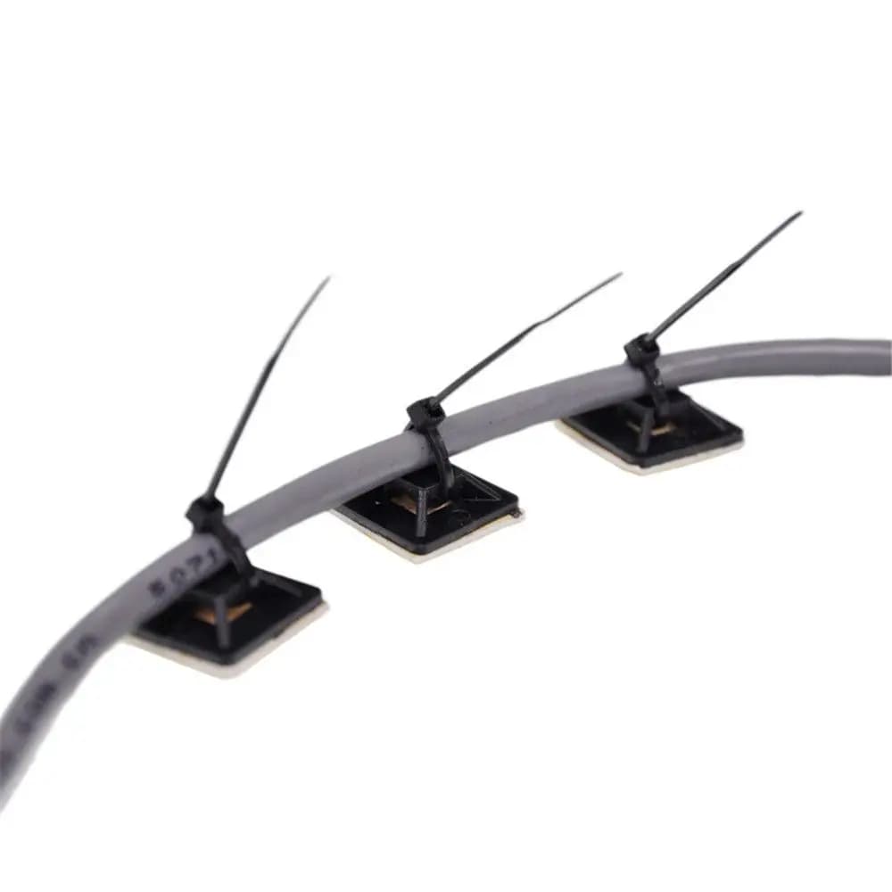 20x20mm 100pcs Mount Clip/Clamp Car Removable Self Adhesive Cable Tie Base Cable Holder Zip Tie Base