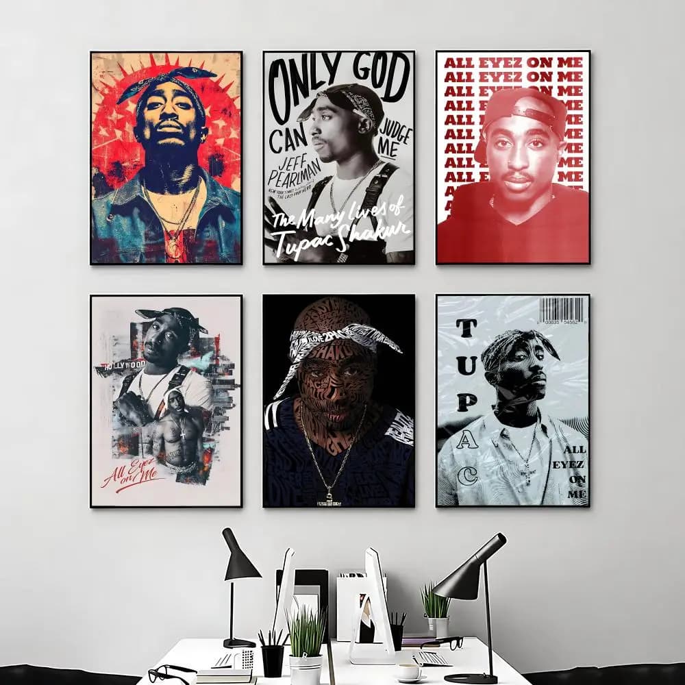 singer Tupac Shakur Poster Posters Anime Room Decor Decoration Movie Backpack Wall Interior Music Wall Art
