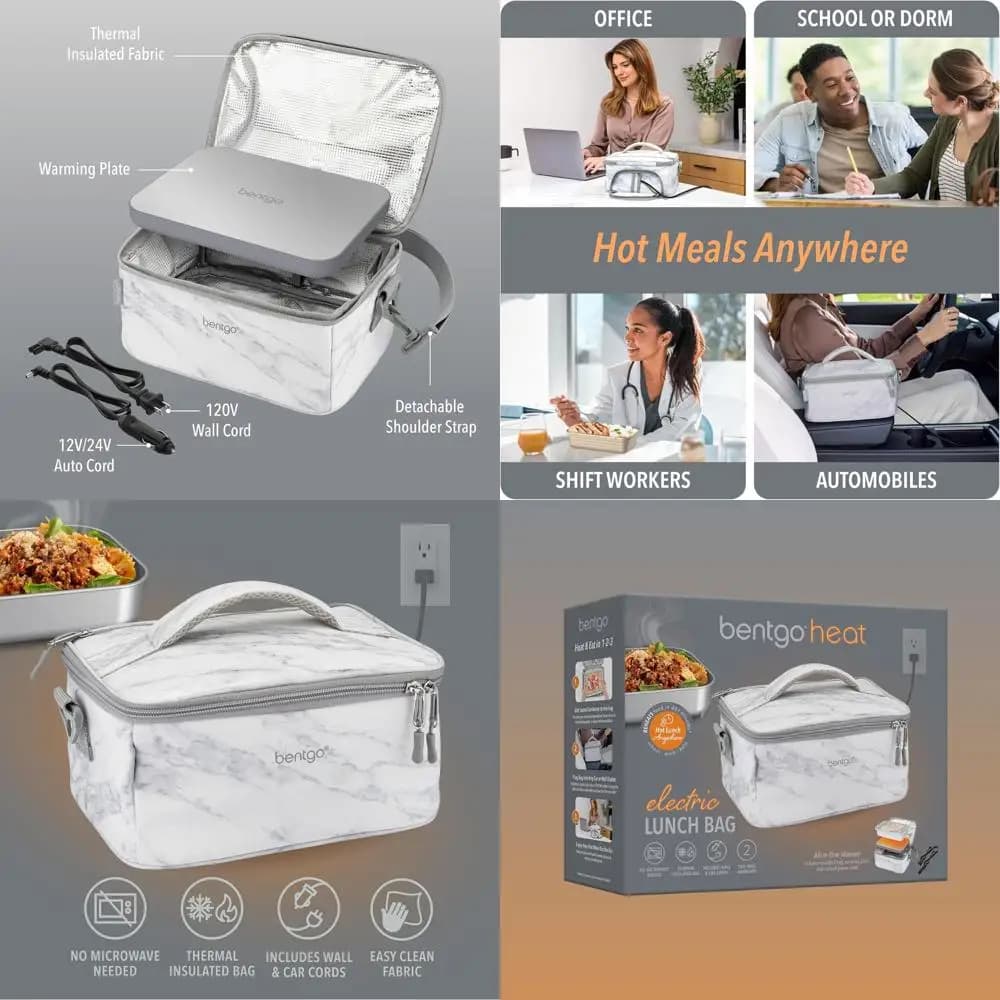 Scaldavivande elettrico portatile, auto 12V/24V e alimentazione a parete 120V, ideale per riscaldare i pasti ovunque