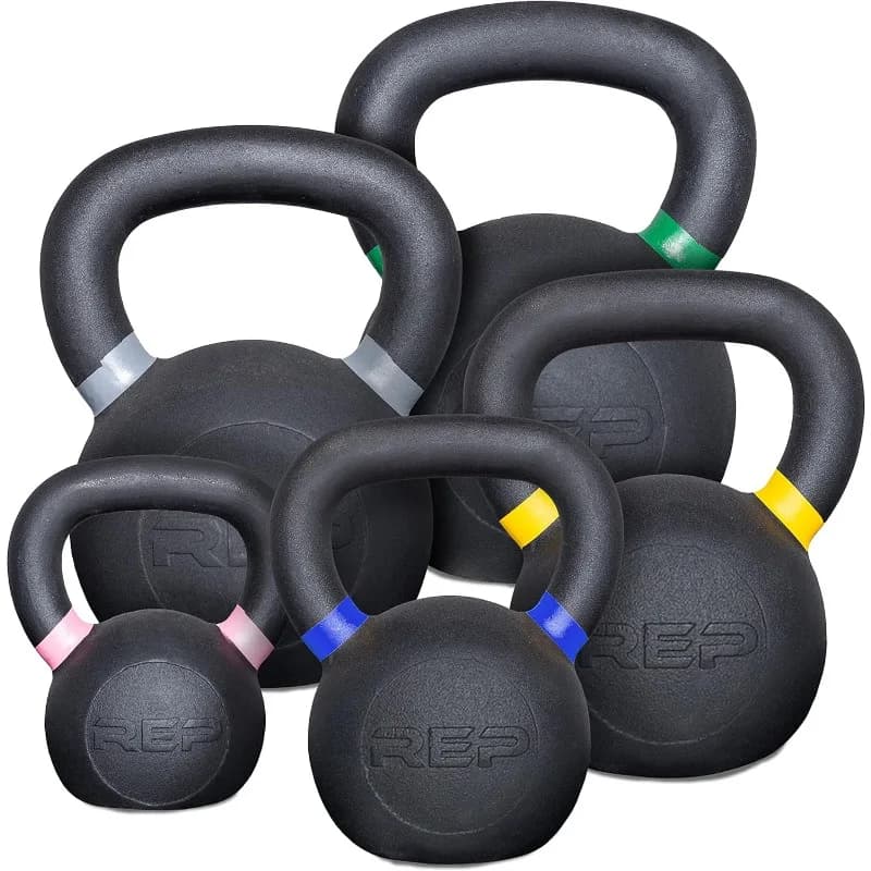 Set di Kettlebell REP Fitness e Pezzi Singoli, da 4kg a 24kg, Gamma di Peso da 9lb a 53lb, in Ghisa, per Allenamento di Forza