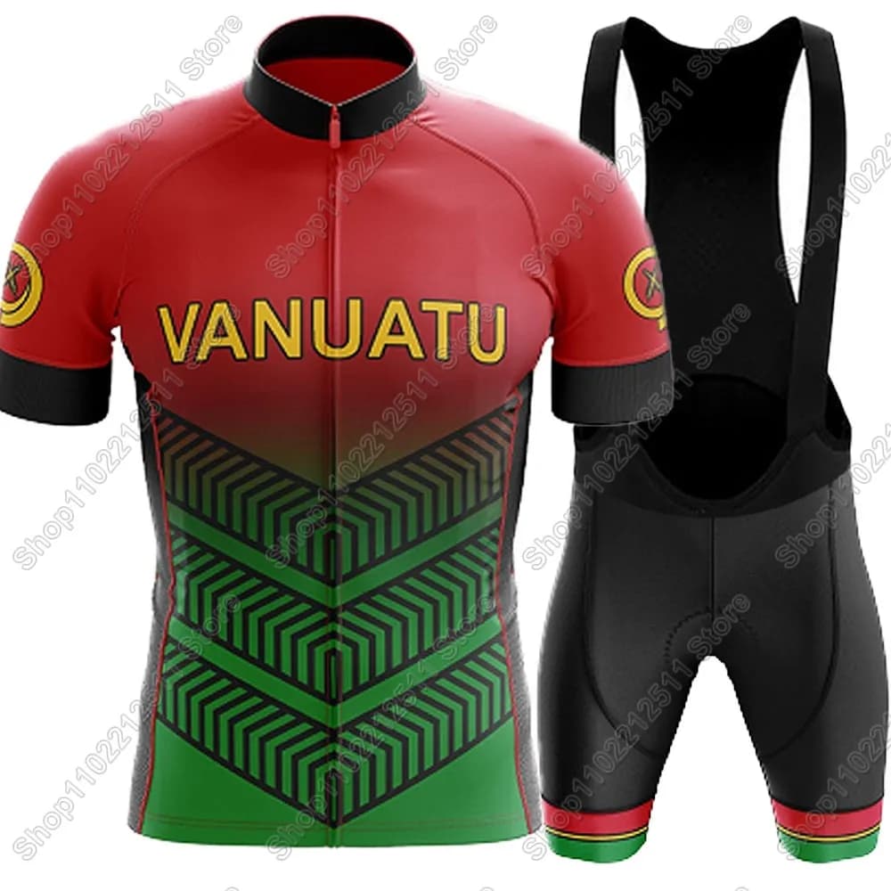 2025 Vanuatu Cycling Jersey Set Men's Summer Clothing Road Bike Jumpsuit Mountain Bike Shirt Shorts with MTB Ropa Maillot Suspenders
