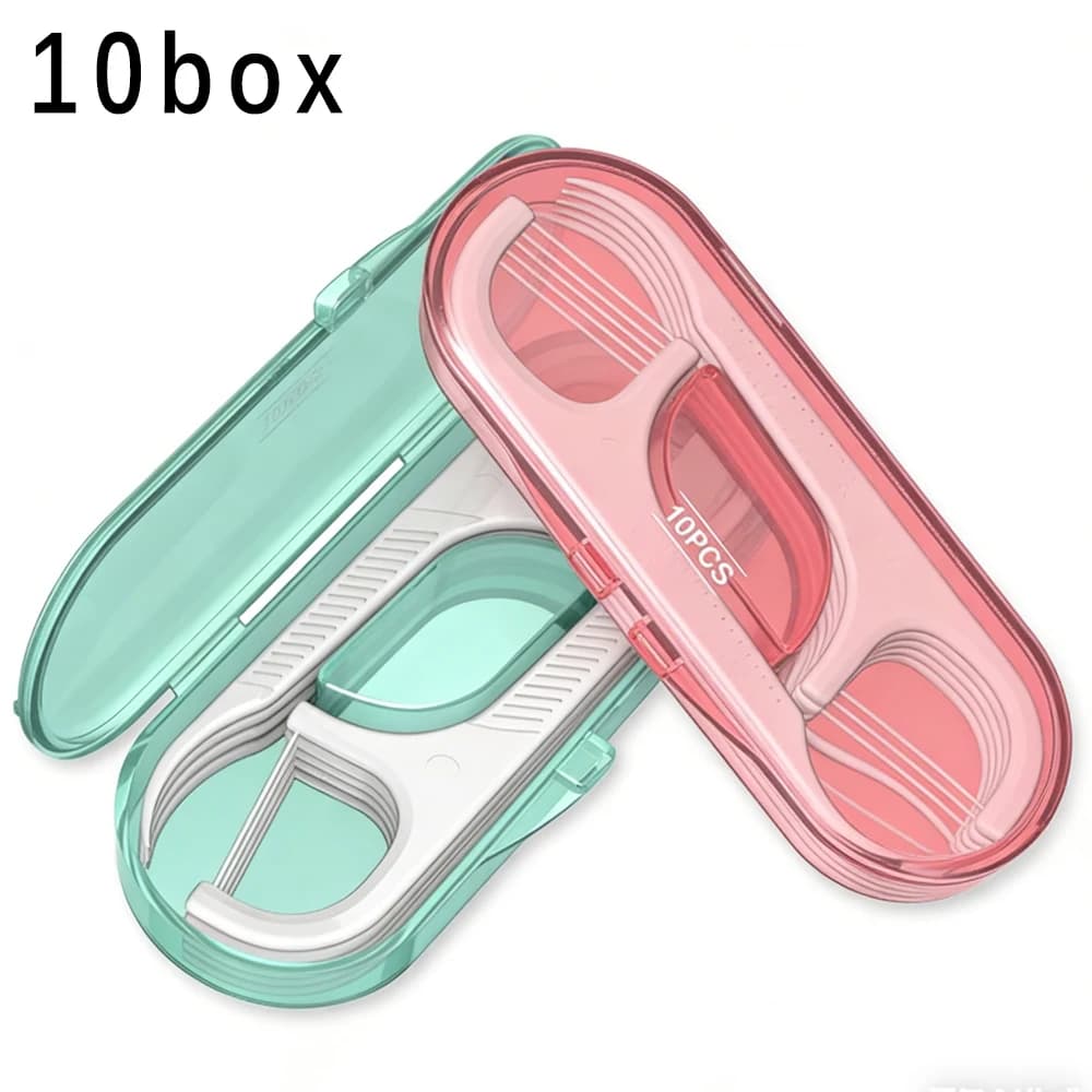 10 Box Floss Toothpick Set Interdental Brush Dental Floss Pick Portable Teeth Cleaner with Storage Tube