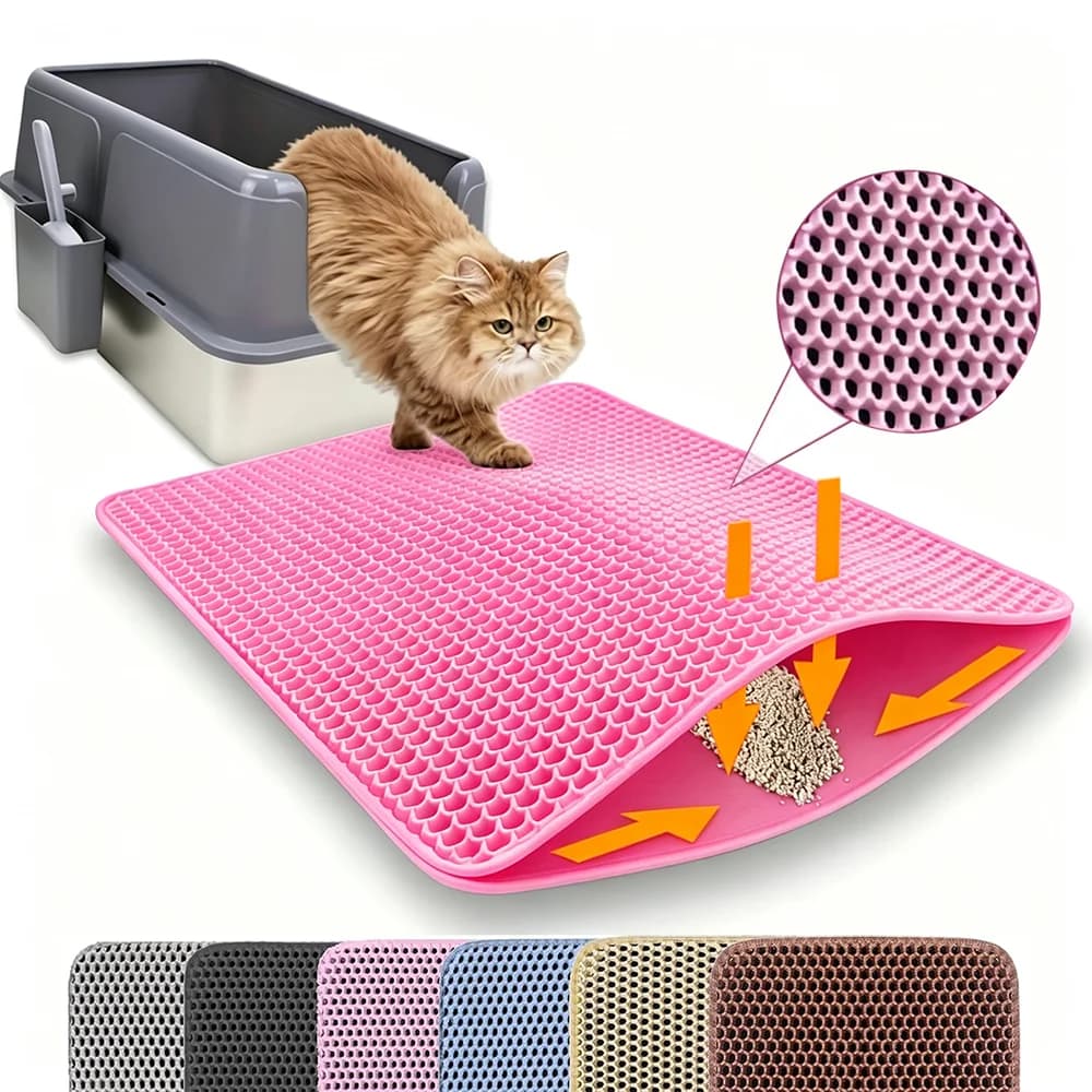 Double-layer cat litter tray, pet cat litter box filter pad, wear-resistant cat litter pad
