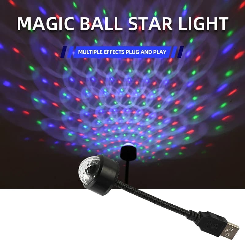 1/2 pz. Mini Proiettore Laser LED Stellato per Atmosfera, NUOVO Luce Notturna USB per Tetto Auto, Decorazione Interna, Lampada Galassia