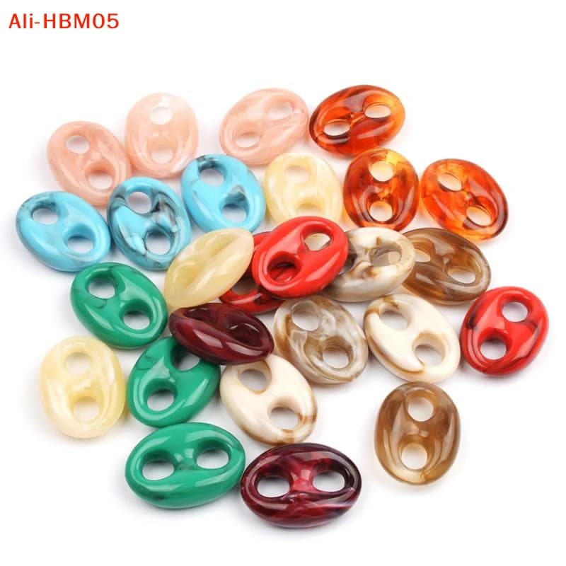 (HB05)3PCS 30x41mm Vintage Acrylic Geometric Beads DIY Necklace Bracelet Garment Bag Accessory Material