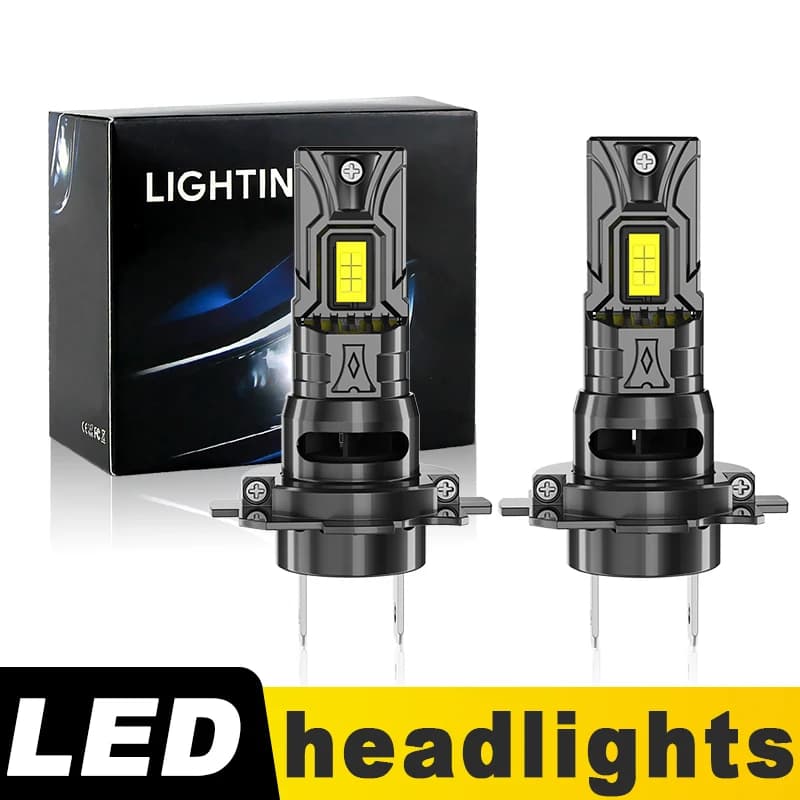 2PCS CANBUS H7 White LED Fog & Headlight Bulbs, High Power Super Bright Auto Lamps Plug & Play 12V 20000Lm with Fan 70W 6500K