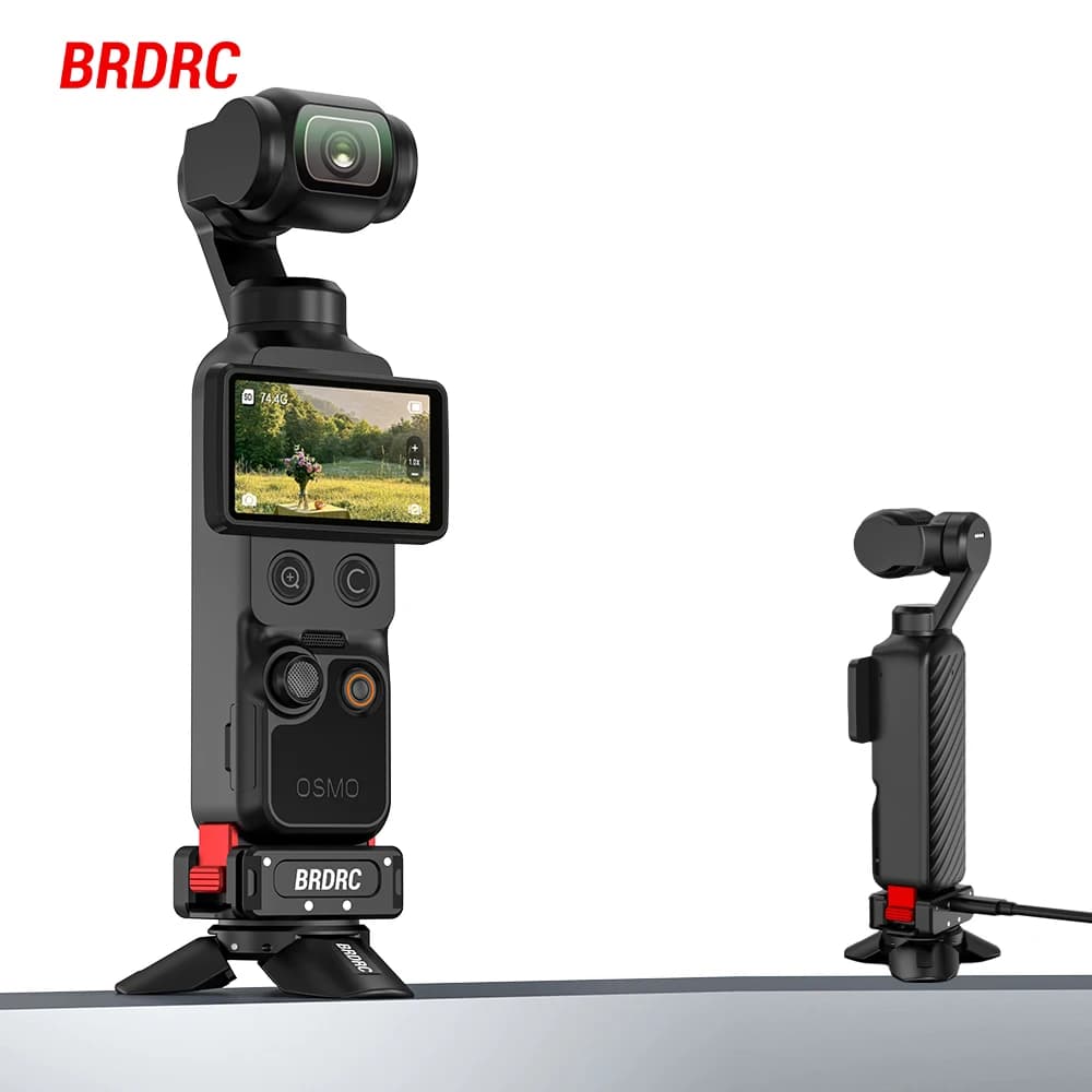 BRDRC Pocket 4 Mini Tripod Kit for DJI Pocket 4 Pro Magnetic Metal Tripod Travel Vlog Video Recording Livestreaming Accessories